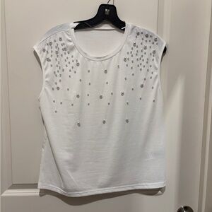 Elegant White Embellished Women's Top